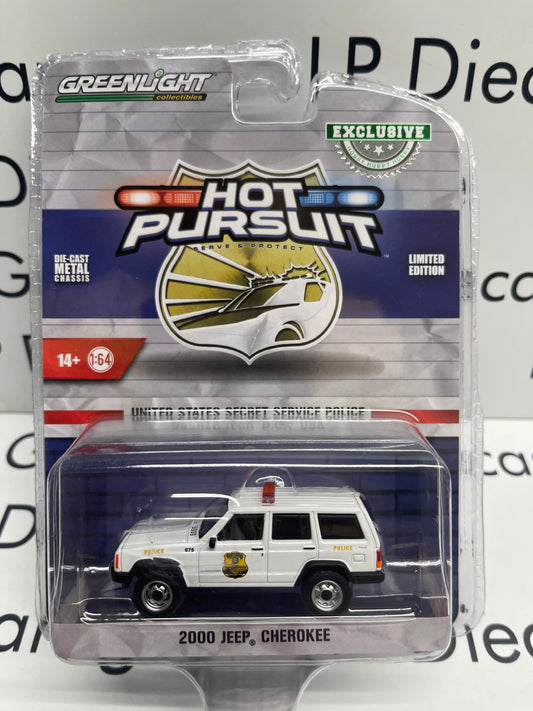 GREENLIGHT 2000 Jeep Cherokee United States Secret Service Police Hot Pursuit 1:64 Diecast