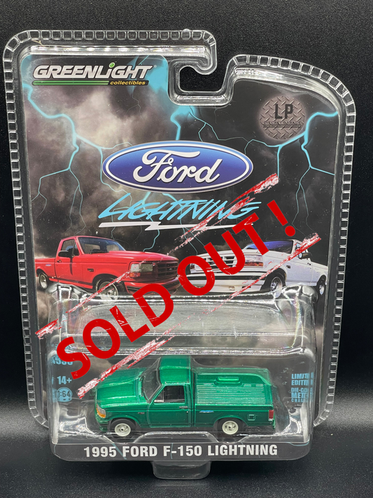 GREENLIGHT 1995 Ford F-150 Lightning Truck Green LP Diecast Garage Exclusive 1:64 Diecast Promo *GREEN MACHINE* 51516