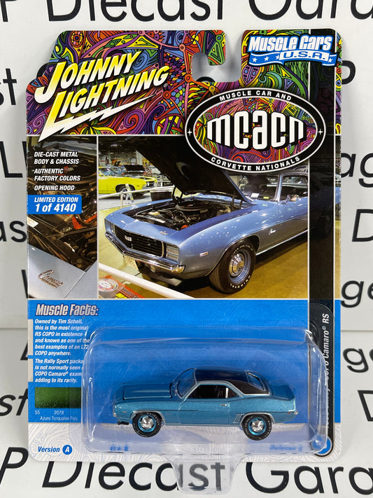 JOHNNY LIGHTNING 1969 Chevrolet COPO Camaro RS Aqua Poly MCACN 1:64 Diecast