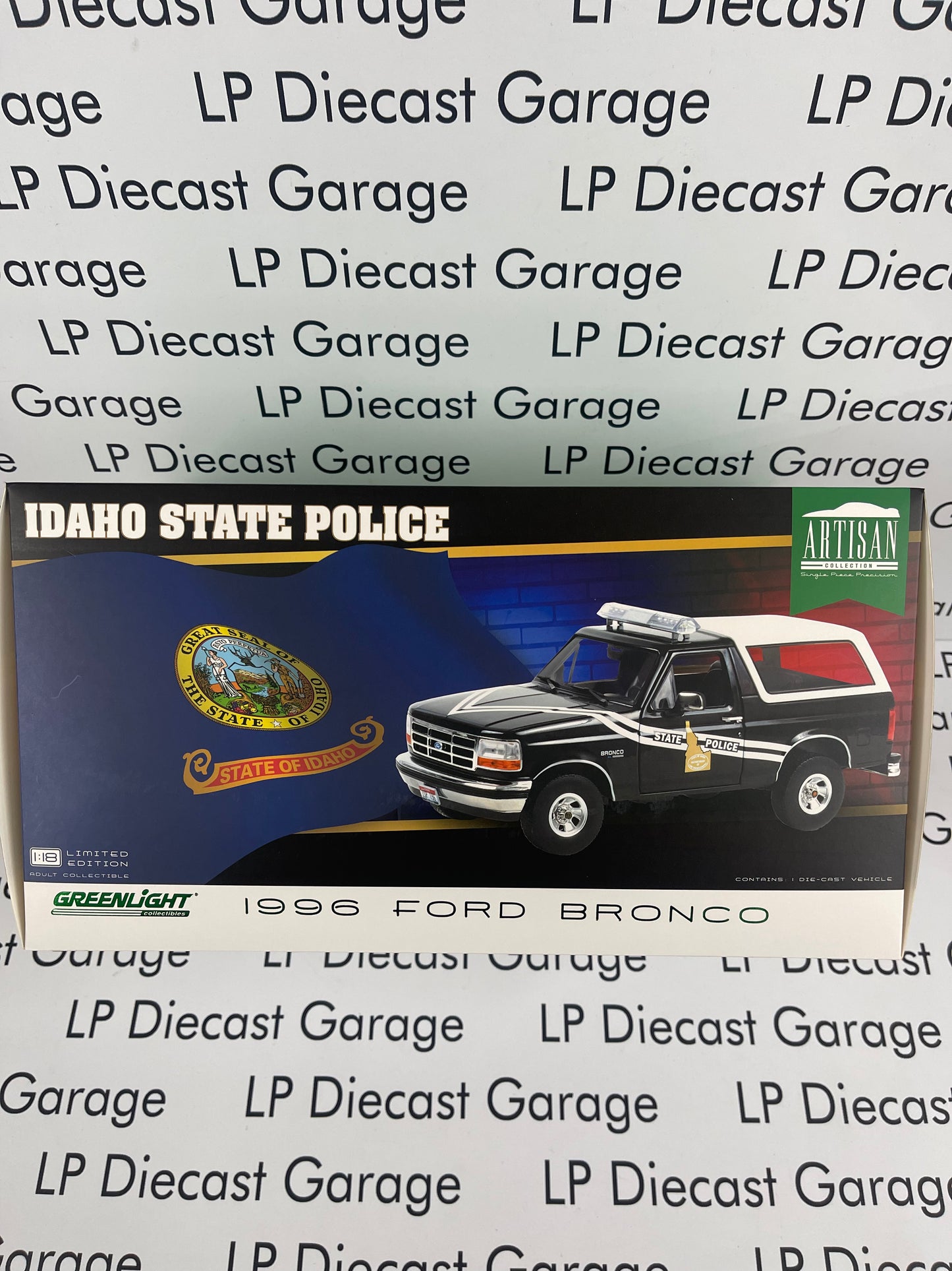 GREENLIGHT 1996 Ford Bronco Idaho State Police SUV Artisan Collection 1:18 Diecast