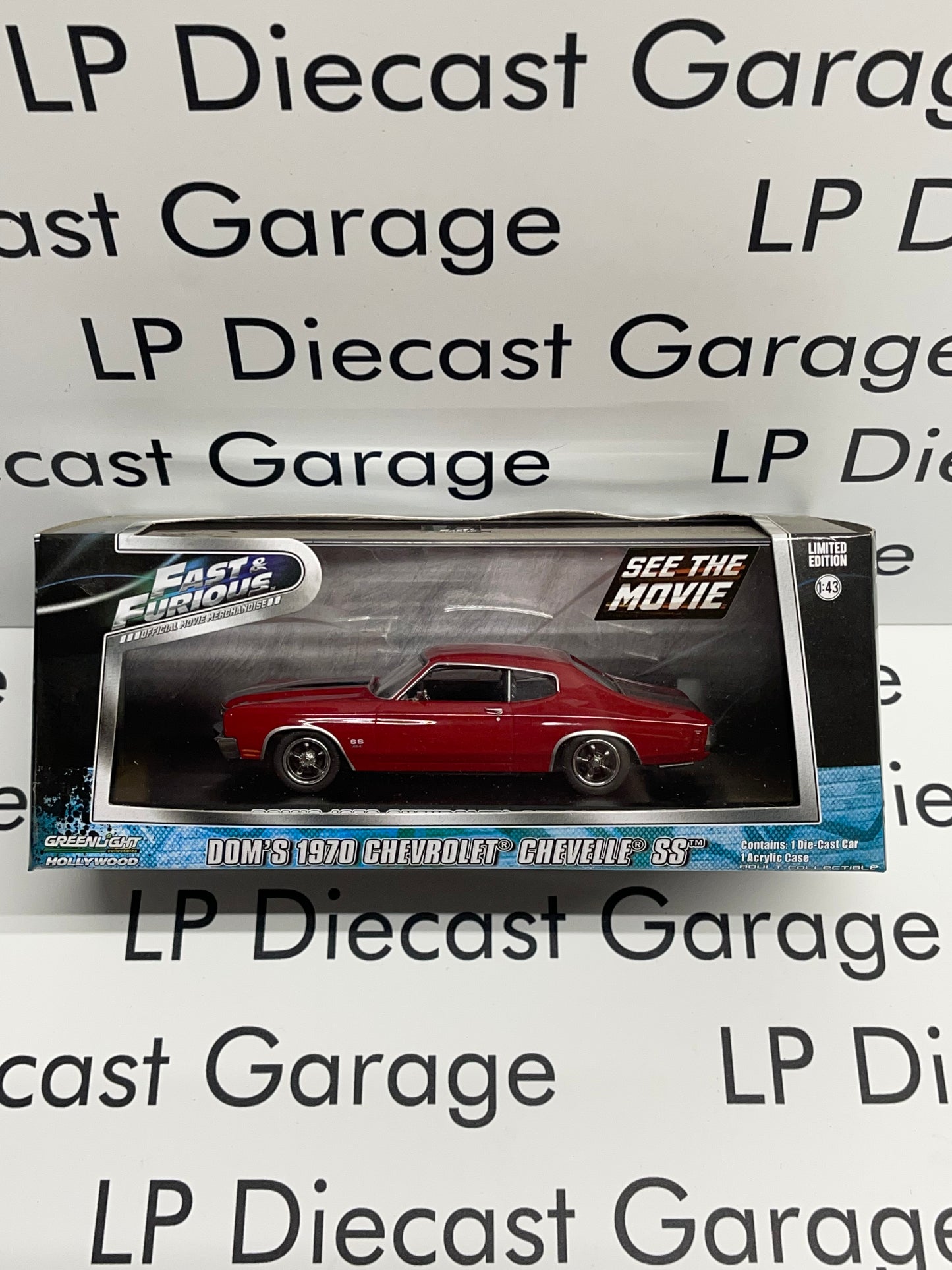 GREENLIGHT Doms 1970 Chevrolet Chevelle SS Fast & Furious Movie Car 1:43 Diecast