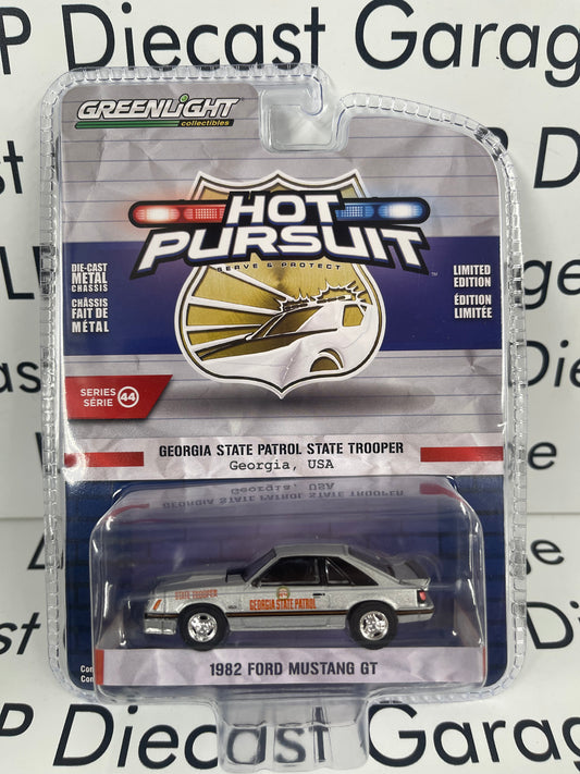 GREENLIGHT 1982 Ford Mustang GT Georgia State Patrol Trooper Police 1:64 Diecast Hot Pursuit