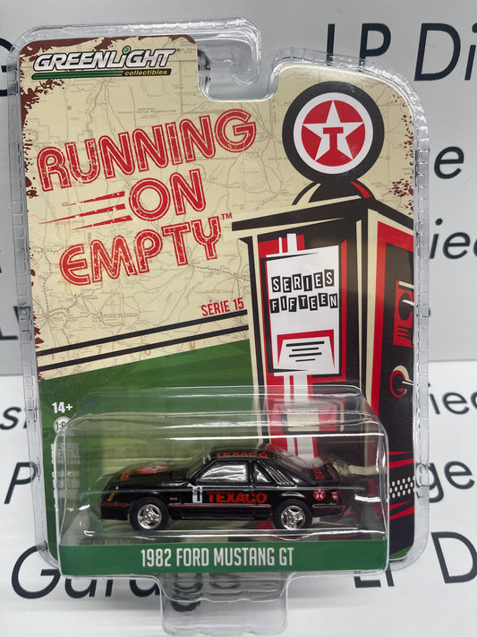 GREENLIGHT 1982 Ford Mustang GT Texaco 1:64 Diecast Running on Empty