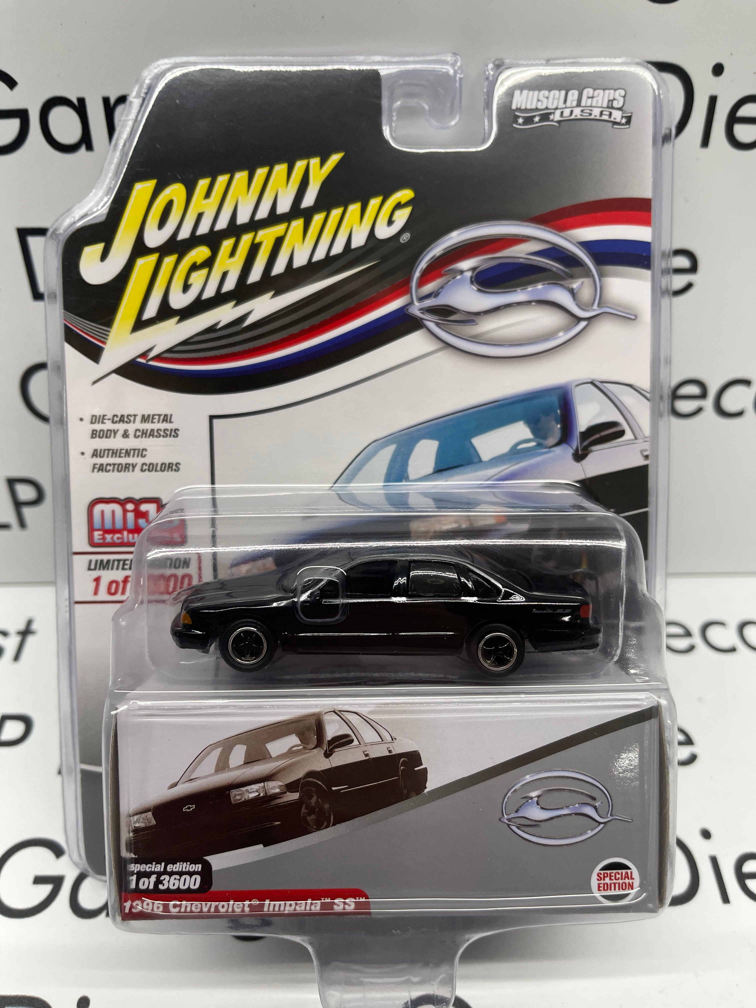 JOHNNY LIGHTNING 1996 Chevrolet Impala SS Black MiJo Exclusive 1:64 Di ...