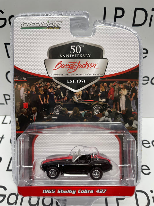 GREENLIGHT 1965 Shelby Cobra 427 Black w/ Red Stripes 1:64 Diecast Barrett Jackson