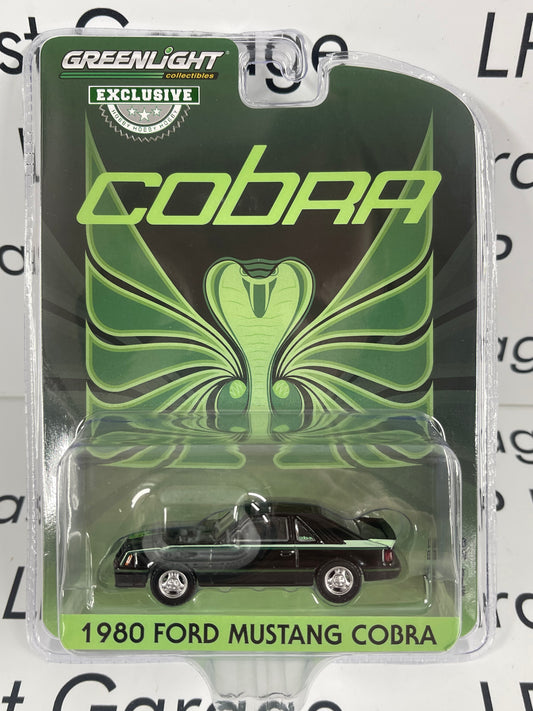 GREENLIGHT 1980 Ford Mustang Cobra Black w/Green Graphics 1:64 Diecast Hobby