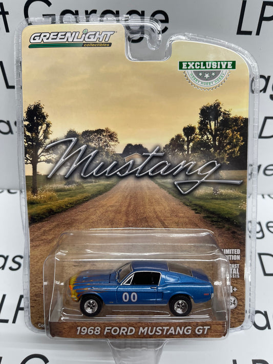 GREENLIGHT 1968 Ford Mustang GT Blue w/Flames #00 1:64 Diecast