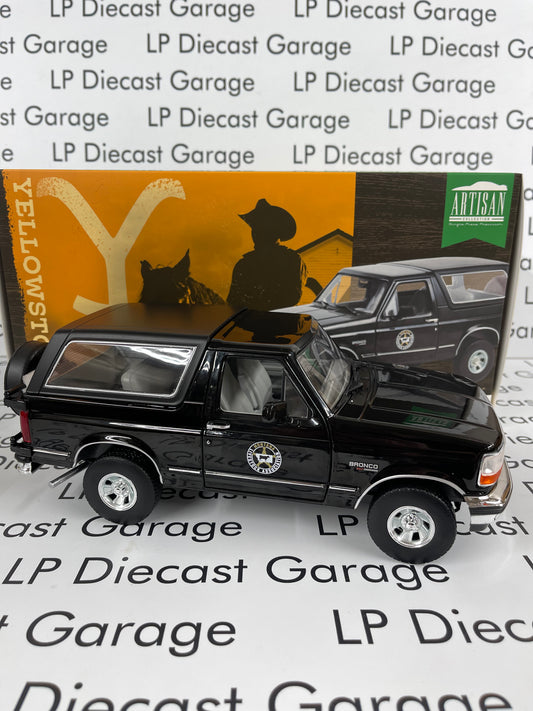 GREENLIGHT 1992 Ford Bronco Yellowstone Montana Livestock Black 1:18 Diecast